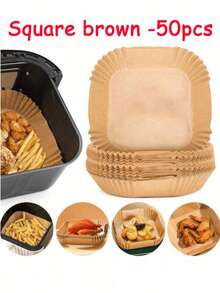200pcs Air Fryer Paper, Lined With Oil Resistant And Waterproof Air Fryer Paper Basket Bowl, Lined With 6-Inch 100/50/25 Paper Air Fryer Liner, 6-Inch Non Stick Square Baking Paper, Edible Silicone Oil Paper, Oven Barbecue Suction Paper, Reusable Paper, Compatible With Most Air Fryers, Valentine's Day Gift, Birthday Gift, Is A Great Kitchen Gift - Multicolor - View 15