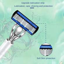 超锋利高级复古手动剃须刀套装 | 6层刀片，可更换刀头，符合人体工学的手柄，可重复使用和替换刀头设计，带来顺滑精准的剃须体验 - 父亲节和生日的完美礼物 - 多色 - 查看 4