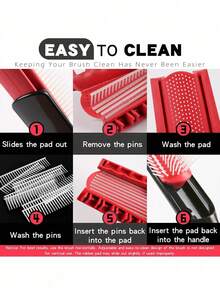 7件套梳子套装：1个200毫升喷雾瓶、1把9齿梳、1把蓬松梳、1把牙刷梳、1把眉刷，适用于沙龙和家庭美发造型，美发工具套装，家居美发配件 - 彩色 - 查看 5