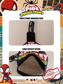 Marvel 1个漫威官方授权蜘蛛侠图案胸包，可调节肩带斜挎包，拉链封口单肩包，轻便单肩包，完美适合男士/青少年/学生/毕业生/年轻粉丝，是日常/户外/运动/跑步/健身的理想之选！ - 彩色 - 查看 10