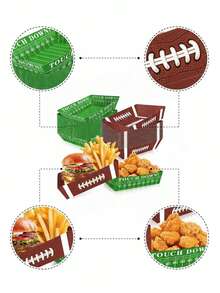 Platos desechables para evento deportivo de americano - Verde - Ver 4