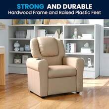 sillones para recamaraFlash Furniture - Sillón reclinable para s con Soporte para Tazas y reposacabezas - Vinilo beige - Ver 5