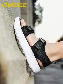 1 par de zapatos deportivos y de playa antideslizantes y transpirables para niños, nuevas sandalias de verano para niños con suela suave y cómoda y versátil - Blanco y Negro - Ver 10