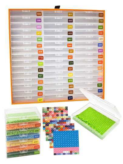 15/30/45 Diamond Painting Bead Storage Trays With Lids, Diamond Painting Plastic Storage Box, Including 4 Stickers And Outer Box, Diamond Painting Bead Accessories, Perfect Bead Storage Set