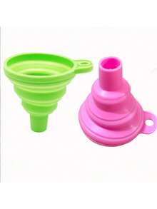 Silicone Foldable Funnel, Silicone Funnel, Suitable For Bottling And Making Homemade Popsicles And Ice Cream Bags, Kitchen Funnel - Multicolor - View 1