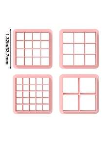 Geometric Square Polymer Clay Cutters, Square Grid Clay Cutters For DIY Jewelry Making And Pendant Making, Clay Earring Making, Plastic Jewelry Design Shaping Mold, No Power Supply Needed - Clay Cutters - View 3