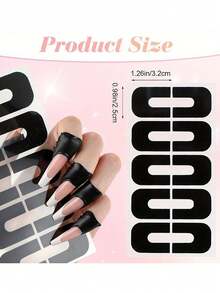 100/50/20/10pcs Anti-Allergy U-Shaped Nail Polish Spill Prevention Stickers, Tearable Nail Edge Protector Patches For Gel Nails, Dip Powder And French Manicure, DIY Nail Art Tool Set - Black - View 5