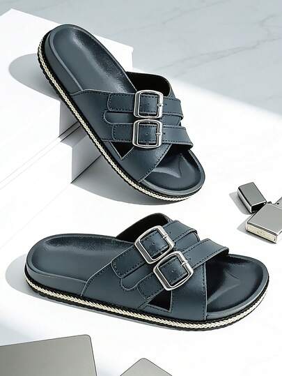 男士新款凉鞋、拖鞋、平底鞋、休闲鞋、沙滩鞋、情侣鞋，黑色厚底凉鞋、拖鞋、室内鞋，男士黑色百搭鞋，适合室内外办公穿着