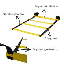 Escada De Agilidade Treino Funcional  Futebol 7 Degraus Ajustável 3 Metros - Amarelo - Visão 7