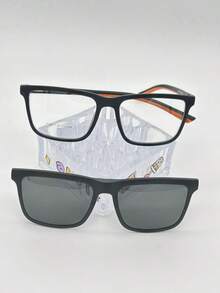 1 Lentes para Graduación 2671 Clips 2 un 1de Imán para ombre quadrado material TR 90 lente anti blu  Liso    Casual  Casual - Naranja - Ver 1