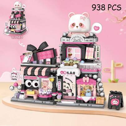 900+ Pcs Mini City Street Scene Building Block Set, MOC Creative Construction Toy, Foldable Realistic Architecture Building Blocks, House & Shop Particle Bricks, Cute Building Toy Creative Construction Set, Home Decor