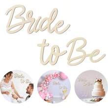 Wooden Bride To Be Sign Backdrop Thick Bachelorette Engagement Supplies Large Wood Bride To Be Sign Bridal Shower Wedding Decorations Party Photo Arch Wall Decor Type B - B型 - 查看 2