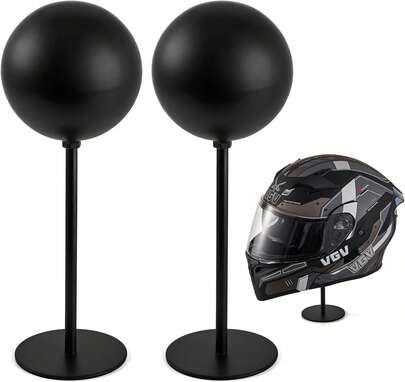2 Pack Versatile Helmet Hat Holder Metal Stand For Motorcycle Helmets Wigs Caps Holds Up To 22 Lbs