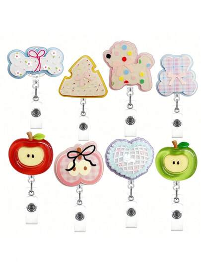 1个可爱水果卡通多层可伸缩亚克力证件卡套，适用于医生、学生和护士