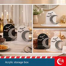 1pc Acrylic Ramadan Tray - Elegant Crescent Moon Design & Arabic "Ramadan Blessing" Dates Box - Ideal For Hosting Guests, Ramadan Family Gatherings, Parties And Ramadan Distribution - Holiday Gift - Multicolor - View 5
