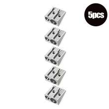 5/20 件装金属削笔器 - 单孔/双孔削笔器，大孔和小孔设计，开学季文具，廉价开学用品，入学礼物（银色） - 套裝 - 查看 12