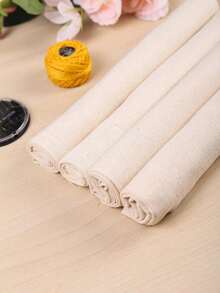 1/3件手工刺繡布料，經典圖案，素色DIY布料，預裁米色簡單刺繡縫製布，十字繡刺繡布，適用於服裝製作、家居裝飾、亞麻感布料、DIY娃娃製作、手工藝、自製包包、拼布 - A - 查看 4