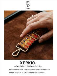 138cm Adjustable Fabric Bag Strap With Embroidery Design Replacement Shoulder Strap For Bags Travel Essentials - Orange - View 2