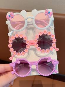 2/3/4pcs/Set Girls Cute Floral Fashion Fashion Glasses, Card Display Only, No Shipping - Multicolor - View 10