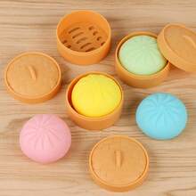 1/2/3/4pcs Colorful Dumpling Shaped Slow Rising Squeeze Toy, Realistic Fake Food Design, Stress Relief Hand And Desktop Fidget Toy, Suitable For Anxiety Relief, Office Relaxation And Home Decor, Best Gift For Family And Friends (Random Color) - Multicolor - View 8