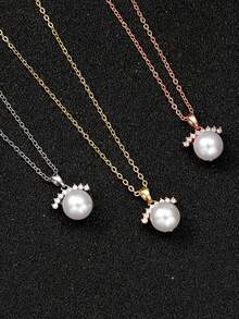 1 Elegant And Versatile Zirconia Pearl Pendant Suitable For Women's Daily Holiday Wear, Versatile And Fashionable, Can Be Given As A Gift - Pearl Necklace - View 7