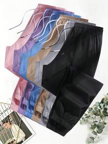 Versatile Casual & Sports Pants For Active Women, Suitable For Spring & Autumn, Multiple Options For Comfortable, Slimming, Multifunctional Outdoor Running Pants Black - Black - View 4