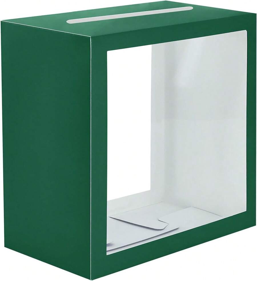 Elegant Green Card Box For Wedding, Baby Shower, Graduation & Party Gifts - Green Card Box - 查看 1