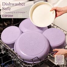 CAROTE Pots And Pans Set Non Stick, Cookware Sets, 19pcs Kitchen Set, Oven/Fridge , Space Saving Pots Set, Nonstick Set With Versatile Removable/Detachable Handle, Induction RV Set, Purple - 紫色 - 查看 7