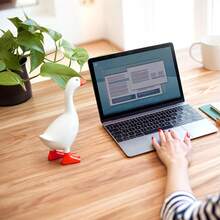 Premium Desk Goose Statue-Resin Desktop Goose With Magnetic Beak Used Storage,I Nteresting Office Table Goose Decoration, Suitable Bathroom, Kitchen,Dormitory, Garden Decoration - 1 - 查看 5