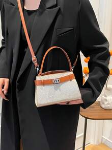 New Fashionable Casual Chic Ins Style One Shoulder Bag, Commuting Minimalist Crossbody Handbag For Women - Gold - View 3