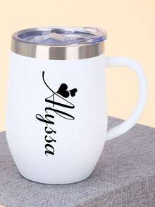 1pc Customized Personalized U-Shaped Handle Coffee Cup - Stainless Steel Insulated Tumbler, 12oz/350ml Portable European High-End Latte Cup, Reusable Double Wall Stainless Steel Vacuum Travel Mug, Vacuum Insulated Milk Cup Beverage Cup - Multicolor - View 7