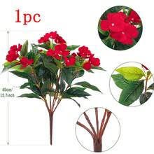 1/2/4株仿真天竺葵灌木 - 逼真的粉色花朵搭配绿色叶子，适合室内外装饰，非常适合花园、门廊、露台、窗台花箱和悬挂式花盆，无需维护的仿真户外花卉灌木 - 彩色 - 查看 28