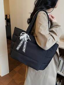 New Women's Handbag In Solid Pink, With A Spacious Interior Including A Cup Holder, Smooth Metal Zipper Closure, Double Handles For Carrying On The Shoulder Or In The Hand, Suitable For - Light Grey - View 6