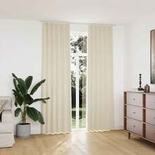 vidaXL 2 Stück Verdunkelungsvorhänge Mit Haken, Samt, Creme, 140x245cm - Tagli Unica - Visualizzare 1