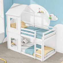 Kids Bed Frames, Headboards & Footboards - White + Pine + 90cm*200cm - View 5