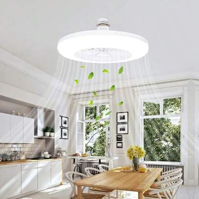 Ventilador de techo con luz LED de 30W 2500LM, diseño silencioso para espacios interiores de entre 8 y 15 metros cuadrados, ideal para dormitorios, salas de estar, cocinas y oficinas.