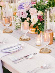 1/3/18/36件套婚礼宾客礼品心形杯垫，含收纳袋和感谢卡，适合婚礼派对或周年纪念日，散装心形杯垫、感谢卡、丝绸袋婚礼回礼 - 多色 - 查看 11