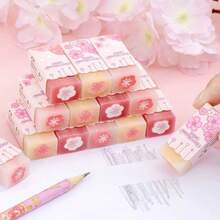 قطعتان من الممحاة العشوائية، مناسبة للطلاب، إبداعية وجميلة، رائعة لتصحيح الأخطاء. عنصر قرطاسية رقيق، مقاوم للماء، سريع التجفيف، مقاوم للبقع، كتابة سلسة وقبضة مريحة، متين، قابل للتطبيق في الفن الإبداعي، الكتابة، لوازم العودة إلى المدرسة، المكتب - أسلوب زهر الكرز - مشاهدة 1