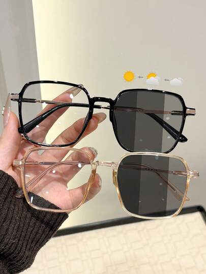 1-2 chiếc gọng kính nữ bằng nhựa và kim loại, kiểu dáng cổ điển, dễ mang theo, kiểu INS, màu gradient, phù hợp cho học sinh mùa xuân/hè, hoạt động ngoài trời, hàng ngày, kỳ nghỉ biển nhiệt đới, phù hợp với nhiều hình dạng khuôn mặt.