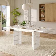 Dining Tables - White Marble + MDF - View 12