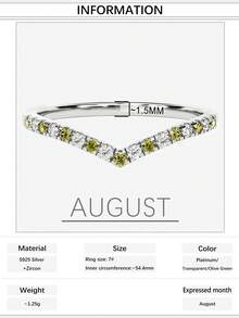 1pc Luxury S925 Sterling Silver V-Shaped Vita Chroma Ring With 12 Birthstones, Suitable For Women, Wedding, Gift For Girlfriend, Holiday - V-shaped - View 22