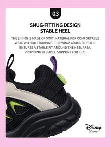 Disney 1 Pair Mickey Mouse Collaboration Children's Sneakers, Suitable For Daily Wear, Festivals, Sports, Outdoor Activities, Comfortable, Non-Slip, Breathable (Boys' Sneakers, Boys' Skate Shoes, Children's Sneakers, Girls' Sneakers, Girls' Skate Shoes) - Black - View 5