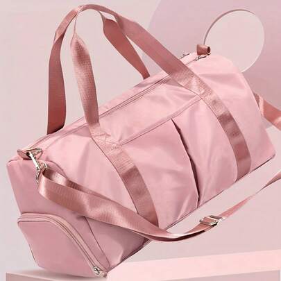 Large Capacity Gym Bag With Separate Shoe Compartment - Durable Polyester Fitness Travel Yoga Mat Bag, Washable Shoulder Strap, Multi-Pocket Convenient Storage, Suitable For Gym, Exercise, Swimming, Training