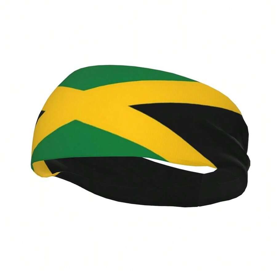 Jamaica Flag Jamaican Sports Headband,Breathable Sport Yoga Workout Turban Sweatbands For Women Men Hair Accessories - 牙買加-2 - 查看 1