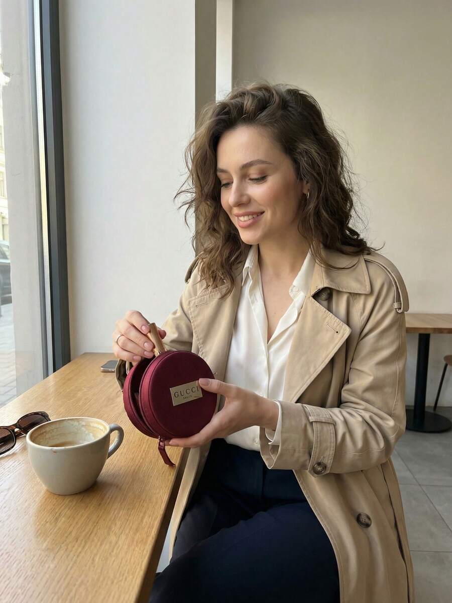 Gucci Encora Red Portable Makeup Bag - Women's Padded Cosmetic Case With Headphone And Coin Storage, Jewelry Organizer - Red - View 1