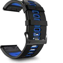 OFNRBRF 22/26mm Sport Silicone Band Compatible with Garmin Fenix8/7X/7 Pro/7/6 Pro/6/5 Plus/5,Quick-Fit Strap for Fenix E/Forerunner965 955/Descent G1/Approach S60 S62/epix Pro 47MM/quatix 7Pro - Azul y blanco - Ver 12