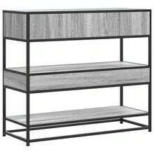 vidaXL Konsolentisch Grau Sonoma 90x35x80 Cm Holzwerkstoff - Grey - View 7