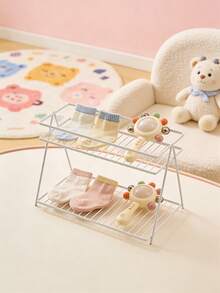 OBOVAY 2-Tier Metal Storage Rack - Space-Saving Countertop Organizer Suitable For Nursery, Kitchen, Bathroom, Spice Jars, Kitchenware - Multicolor - View 6