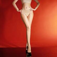 女士无缝腰带丝滑高弹力丝袜 - 彩色 - 查看 6