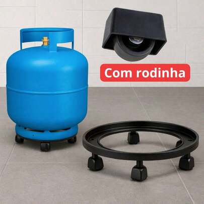 Suporte Base Para Botijão De Gás Com Rodinha Organizador Cozinha Bujão